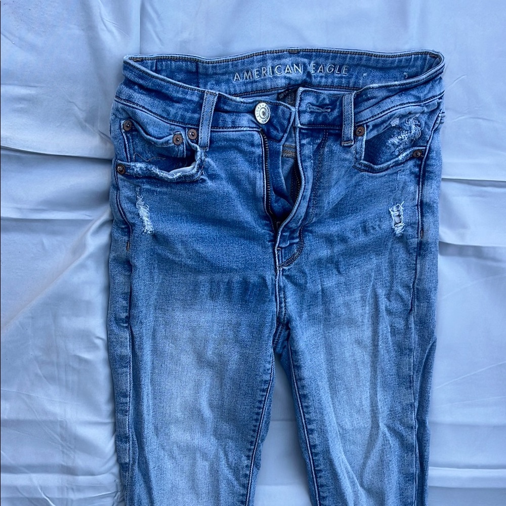 American Eagle Outfitters Blue Skinny Jeans with Stretch